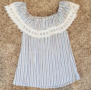 3 in 1! Cold Shoulder Lace Top